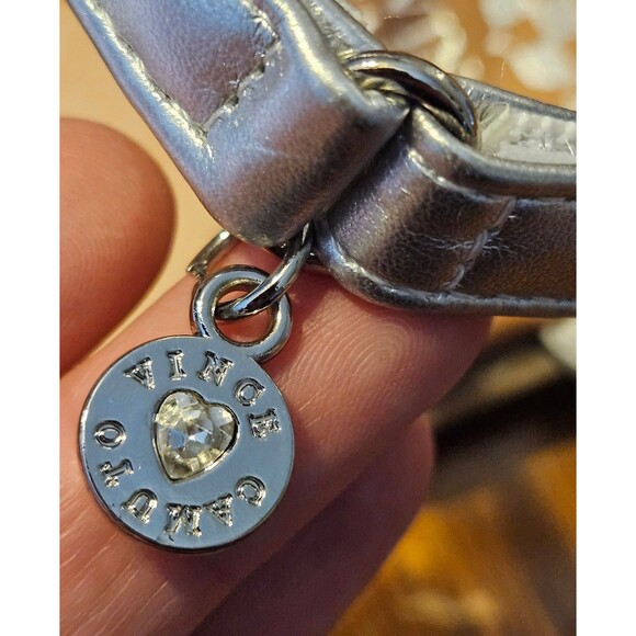 Vince Camuto Sandals Size 2 Girls Butterfly Rhinestones Adjustable Straps Silver - Picture 4 of 9